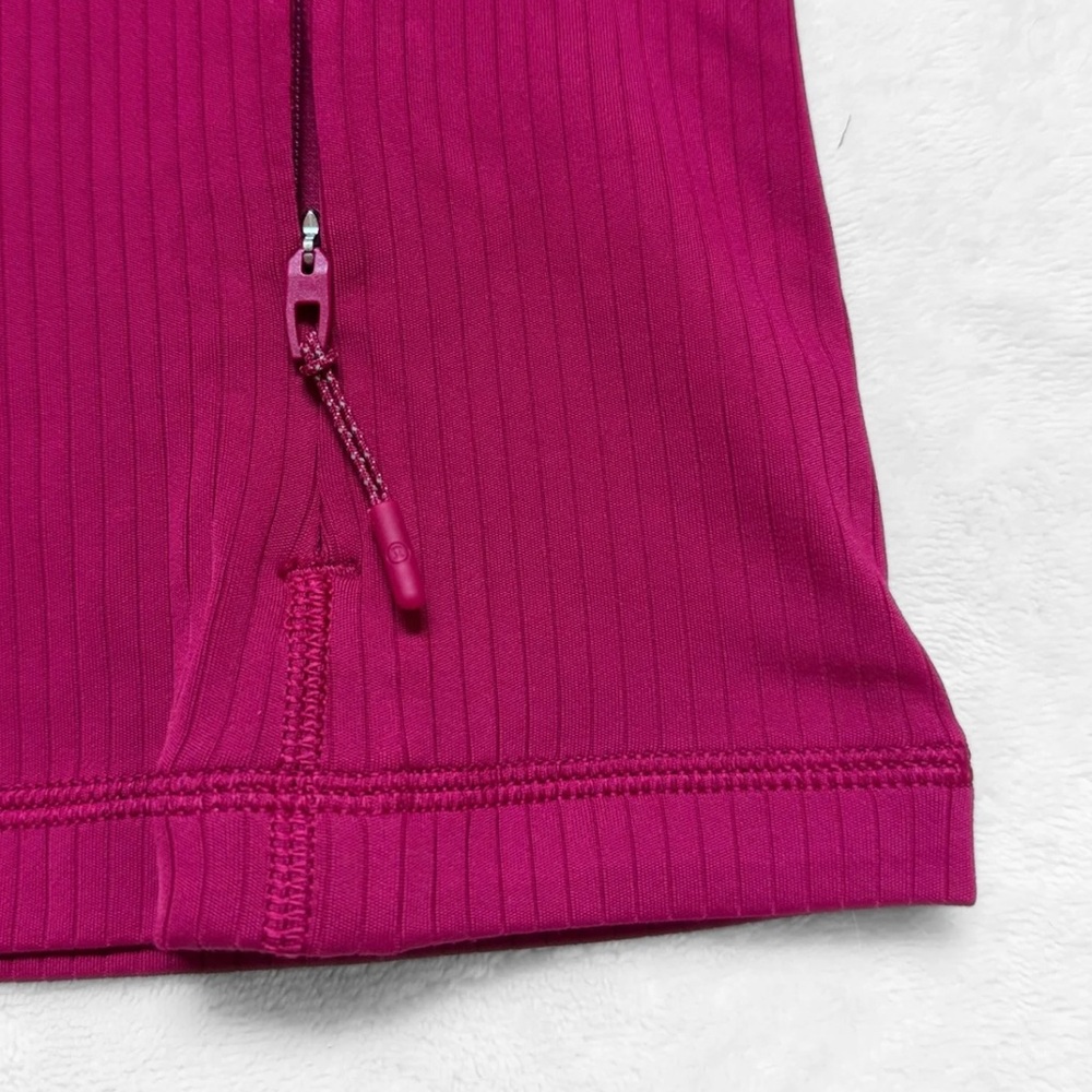 NWT Lululemon It’s Rulu™ Ribbed Cropped Half Zip – Magenta Smoke – Size L - Picture 7 of 11